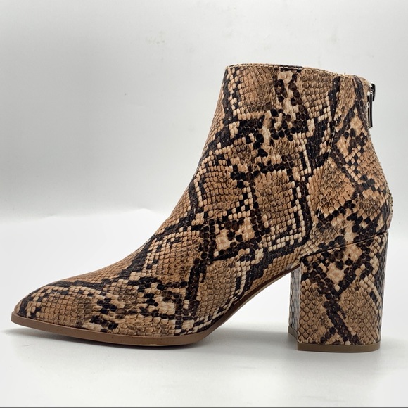 MAXSOLD Steve Madden Julianne Snake Print Block Heel Women's Boot - Picture 5 of 15